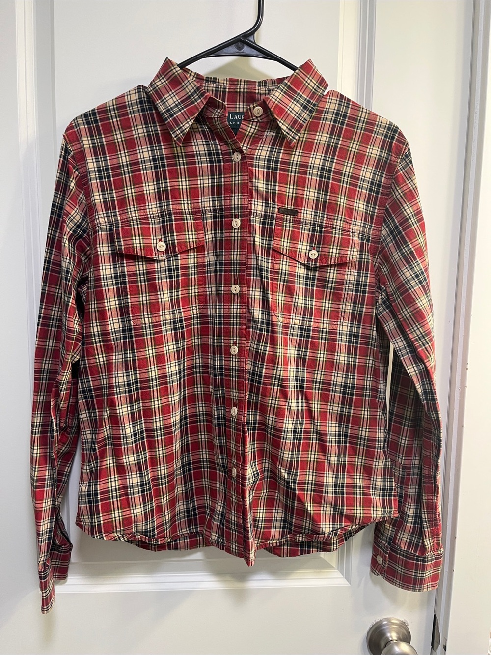 Ralph Lauren Red Plaid Button-Front Shirt for women